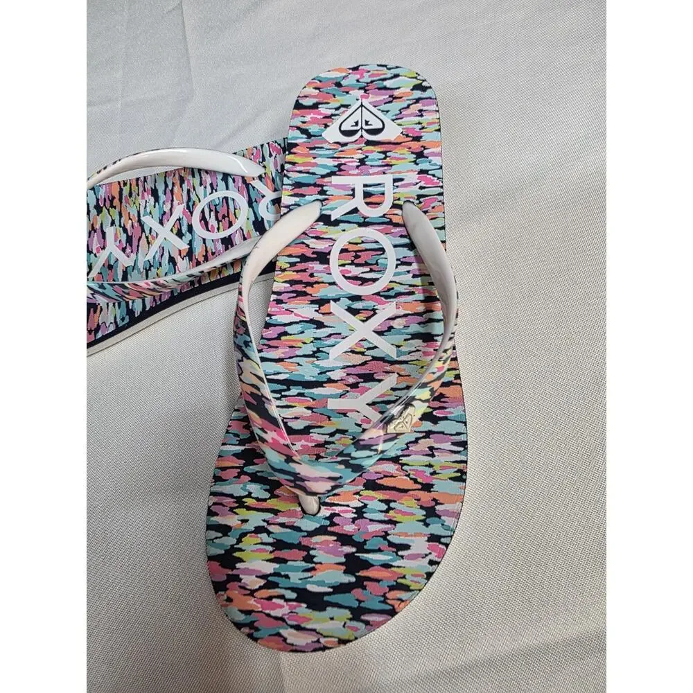 Roxy Girl RG Pebbles Girls Size 2/3 Flip Flops Sandals Summer Vacation Beach